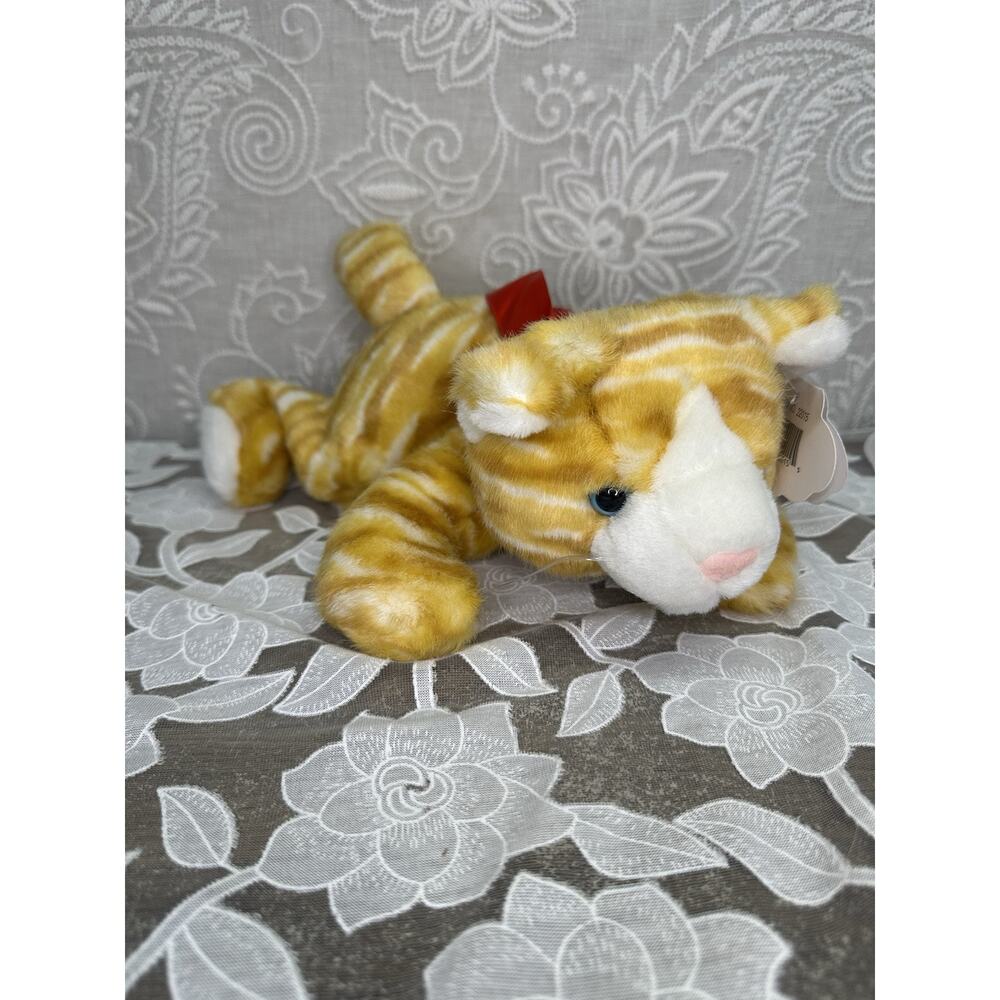 Orange Tabby Cat 1997 Plush Vintage Wishpets Red How Blue Eyes Floppy Wish Pets